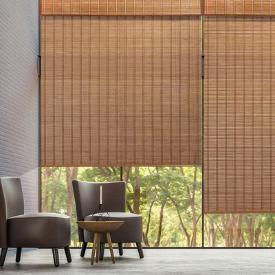 Εσωτερική υπαίθρια ιδιωτικότητα Drape λεπίδων ήλιων παραθύρων τυφλών κυλίνδρων περγκολών μπαμπού χειρωνακτική