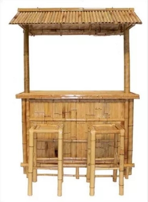 Μπαμπού Tiki Bar Set με μπαμπού στέγη για πίσω αυλή & κήπο Μπαρ έπιπλα για εξωτερική ψυχαγωγία